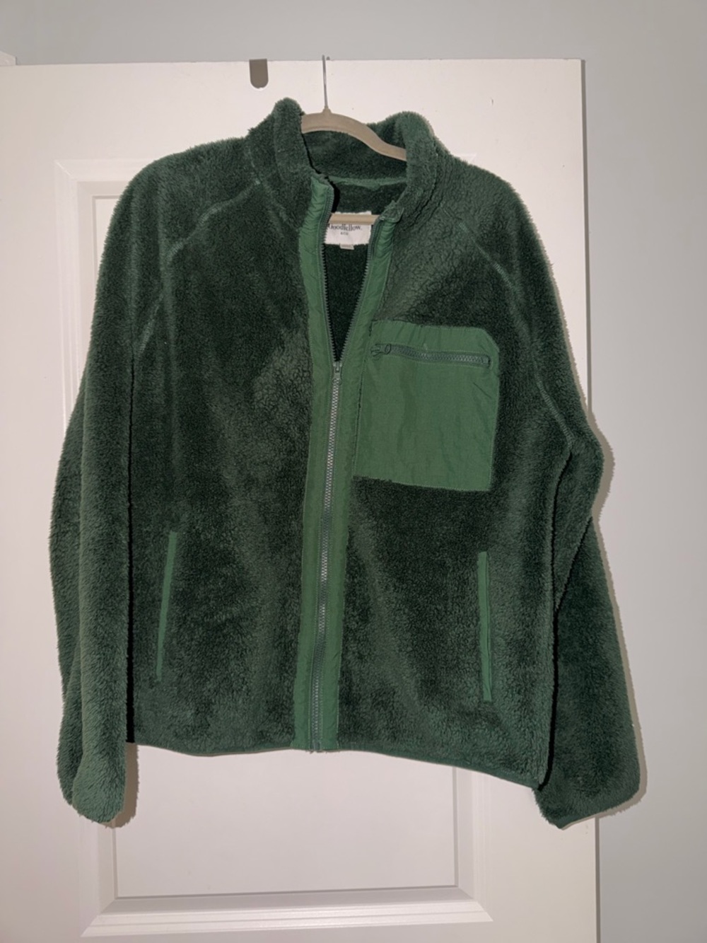 Goodfellow & Co Green Plush Fleece Zip Jacket